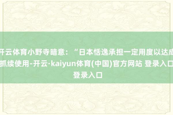 开云体育小野寺暗意：“日本恬逸承担一定用度以达成抓续使用-开云·kaiyun体育(中国)官方网站 登录入口