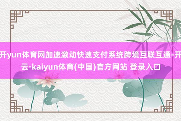 开yun体育网加速激动快速支付系统跨境互联互通-开云·kaiyun体育(中国)官方网站 登录入口