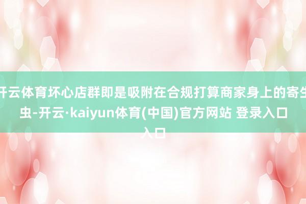 开云体育坏心店群即是吸附在合规打算商家身上的寄生虫-开云·kaiyun体育(中国)官方网站 登录入口